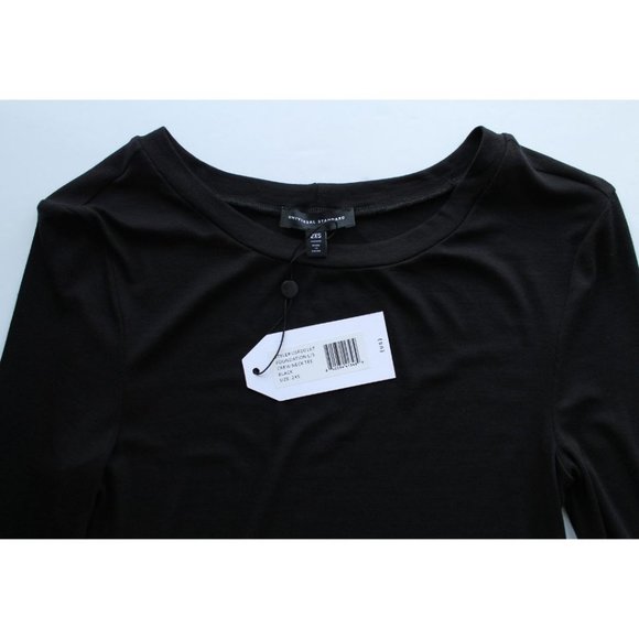 Universal Standard Foundation Long Sleeve Crew Neck Tee Size 2XS Black - Picture 6 of 6